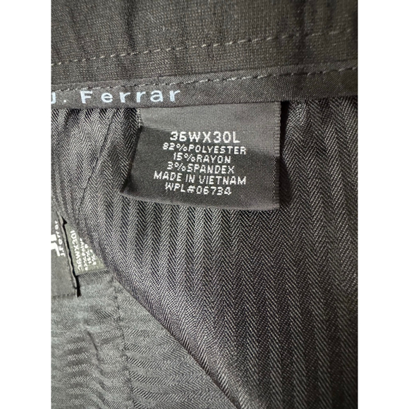 J Ferrar Men’s Black Dress Pants 36WX30L Business Casual Office Corporate Church - Picture 7 of 9